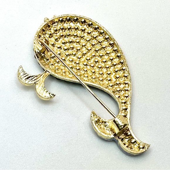 NWOT - Sparkling Blue Rhinestone Whale Brooch - Picture 7 of 9